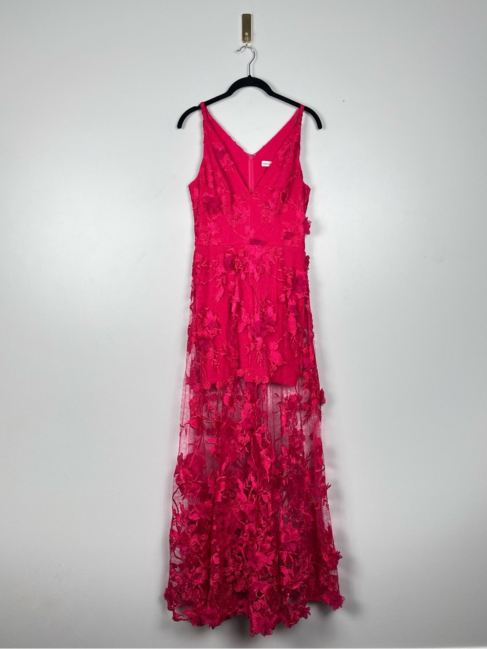 DRESS THE POPULATION Sidney Gown Begonia 3D Floral Lace Maxi Dress - Picture 2 of 11